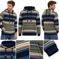 Mens Fat Face Long Sleeve Trescowe Chest Stripe Sweat Hoodie Navy (Defect) - M Regular