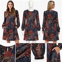 Womens Fat Face Casual Jersey Long Sleeve Dress Multi Animal Karen (Defect) - 12 Regular