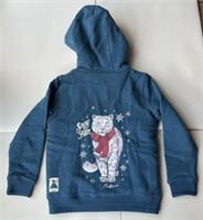 Fatface Girls Teal Green Sadie Snow Leopard Hoodie Age 6-7 Years *BNWT*