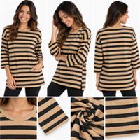 Womens Fat Face Sleeve Amari Stripe Tunic Tan Brown (A Bit Defect) - 12 Regular