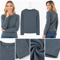 Womens Fat Face Long Sleeve Soft Cotton Callie Top Grey (A Bit Defect) - 12 Regular