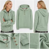 Womens Seasalt Edie Textured Overhead Hoodie Sage Green (A Bit Defect) - M Regular