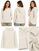 Womens Fat Face Long Sleeve Quilted Cotton Hoodie Grey Marl (A Bit Defect) - M Regular