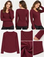 Womens Fat Face Long Sleeve Cotton Rich Raven Rib Top Red (A Bit Defect) - 12 Regular