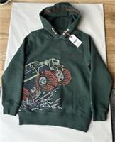 Fatface Boys Green Embroidered Vehicle PopOver Hoodie Age 5-6 Years *BNWT*