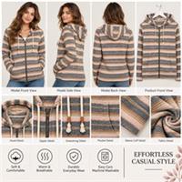 Womens Fat Face Long Sleeve Norah Stripe Zip Thru Hoodie Multi (A Bit Defect) - M Regular
