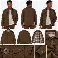 Mens Fat Face Collared Long Sleeve Rutland Layering Overshirt Brown Pockets - S Regular