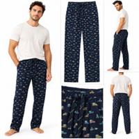 Mens Fat Face Cotton Festive Transport Pyjama Trousers Navy (A Bit Defect) - M Big & Tall