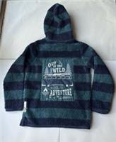 Fatface Boys Navy/Green Stripe Camper Van Popover Fleece Age 8-9 Years *BNWT*