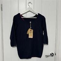 Fat Face 2 In 1 Textured Knit Jumper Blue Size 8 Womens NWT - 8 Regular