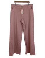 Fat Face Trousers Size 18L Rose Pink Cotton Denim Wide-Leg Regular Fit NEW F2 - 18 lONG Tall