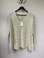 BNWT Gorgeous Ladies Fat Face Natural Stephanie Linen Blend V-Neck Jumper, UK 8 - 8 Regular