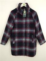 Fat Face Women's Coat Multicoloured Freya Wool Blend Check New F2 - 8 Regular