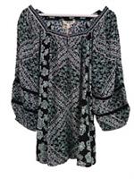 Fat Face Women's Tunic Size 14 Black Green Floral Square Neck NEW F2 - 14 Regular