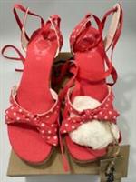 Fat Face Ladies Wedge Sandals Pink Dotted Size Uk6 Eu40 New Summer