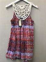 FatFace Crochet Multicolour Summer Tunic Top Size 6