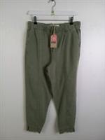 Fat Face Cotton Tapered Cargo Trousers Khaki Size 10 Long Elastic Waist NEW F2 - 10 Regular