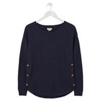 FatFace Womens Emmy Button Pullover (Navy) (UK Size 6)