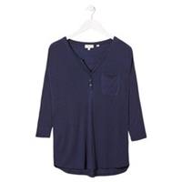 FatFace Womens Shelley Henley Top (Navy) (UK Size 8)