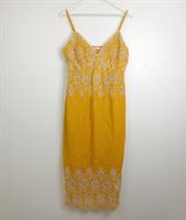 Fat Face Daisy Broderie Midi Dress Yellow Size 16 Pure Cotton £120 RRP NEW F2 - 16 Regular