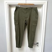 Fat Face Trousers Women's UK 18 Reg Khaki Green Hythe Cargo Trousers Stretch - 18 Regular