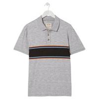 FatFace Mens Chest Stripe Polo Shirt (Grey Marl)