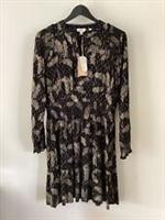 BNWT Ladies Fat Face Black & Gold Calwich Metallic Feather Dress, UK 12 - 12 Regular
