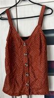Fat Face Tan AUBURN Striped Cotton Mix Camisole Top Size 8. New - 8 Regular