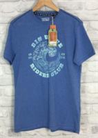 Fat Face Blue Cotton T Shirt Wave Logo Size S New With Tag (SR146F12) - S Regular