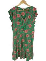 Fat Face Riley Floral Jersey Dress Green Pink Size UK 18 - 18 Regular