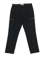 Fat Face Women's Jeans Size 12 Solid Black Denim Cargo 5 Pocket Button New F1 - 12 Regular