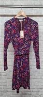 Fat Face Delphine Abstract Purple Midi Dress Size 14 BNWT