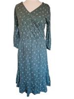 Ex Fat Face green floral tiered wrap dress size 12 - 12 Regular