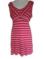 Ex Fat Face Pink White Striped Sundress Size 16 - 16 Regular
