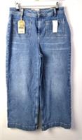 FatFace Women's Keswick Wide Leg Crop Jean Size 12 Light Vintage Blue NEW F2 - 12 Regular