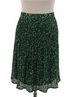 FatFace Women's Skirt Size 16 Green Mix Floral Pleated Lined Side Zip New F1 - 16 Regular