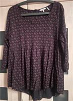 Fat Face Navy Floral Print 3/4 Sleeve Tunic Top Size 16. New - 16 Regular