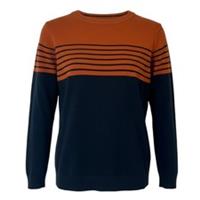 FatFace Jumper Braunton Boys Striped Orange Navy Cotton Age 9/10 Yrs - RRP &pound;24