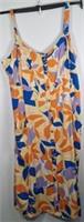 Fat Face Orange Floral Corey Dress Button Front, Shirred Back, Pockets Size 24 S - 24 Regular
