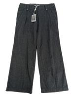 Fatface Women's Trousers Size 12 Dark Grey 5 Pocket Pleat Wide Leg Chinos New - 12 Regular