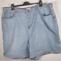 Fat Face Women Darley Denim Shorts, Bleach Washed Size 24 New WithTags Plus Size - 24 Regular