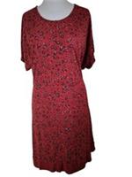 Ex Fat Face Red Floral Spot fit and flare tie belted midi Dress Size 12 - 12 Regular