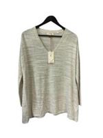 BNWT Ladies Fat Face Natural Stephanie Linen Blend V-Neck Jumper, UK 8, Tagged - 8 Regular