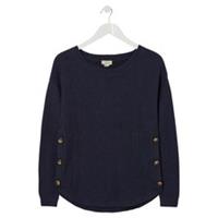 FatFace Womens Emmy Button Pullover Navy UK Size 6 Running Gym (RRP &pound;46)