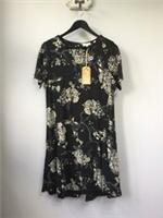 Fat Face Dress, UK 10, Black Bird Print/Floral Dress With Pockets, BNWT - 10 Regular