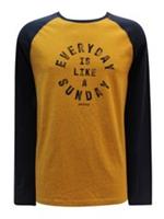FAT FACE T-Shirt 3XL Blue Yellow Men's Raglan 100% Cotton Casual Long Sleeve New - 3XL Big & Tall