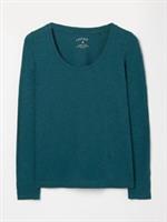 BNWT FAT FACE Size 20 Teal Green 'Kelly' Long Sleeve Organic Stretch Cotton Top - 20 Plus