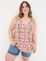 BNWT FAT FACE Size 18 Gorgeous Multi Coloured 'Charlie Trail Marks' Summer Top H - 18 Plus