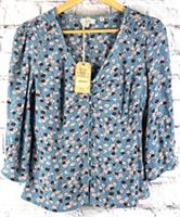 Fat Face Size 8 Beatrice Tonal Flora Blue Blouse BNWT (FP128F11) - 8 Regular