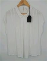 Womens Fat Face Copper & Black Felicity Collared Blouse White BNWT - 14 Regular
